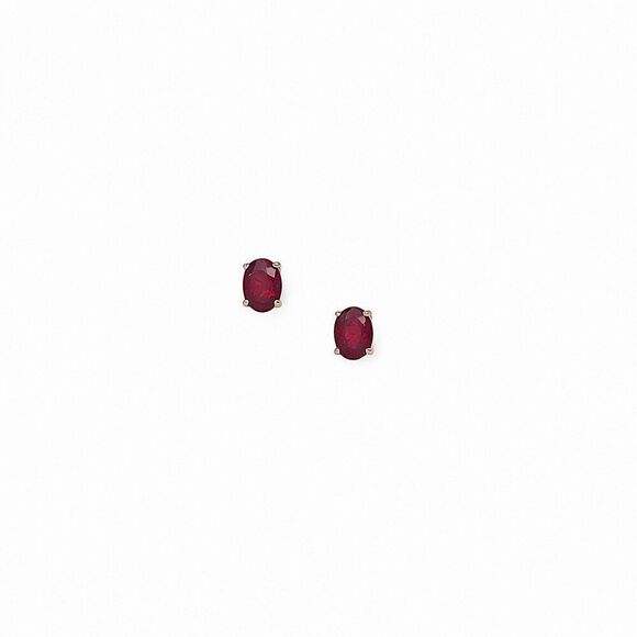 Natural Ruby Stud Earrings 14k Yellow Gold 2 TCW Certified $1,290 311044 - Picture 5 of 14